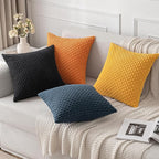 MIULEE Pack of 2 Decorative Throw Pillow Covers 18x18 Inch Soft Boho Striped Textured Corduroy Pillow Covers Modern Farmhouse Home Decor for Couch Bed Sofa Living Room Black