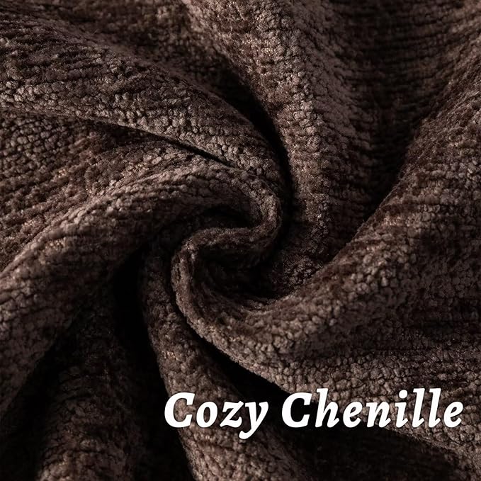 Brown Decorative Throw Pillow Covers 12x20 Inch Set of 2 Cozy Soild Chenille Cushion Cases Soft Textured Lumbar Couch Pillows Cover Boho Accent Farmhouse Pillowcases for Sofa Bed