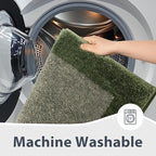 Bathroom Rugs 20" x 30", Non-Slip Extra Soft Absorbent Bath Rugs, Machine Washable Quick Dry Bath Mats for Bathroom Floor, Shower, Bathtub and Sink, Sage Green & Budding Green