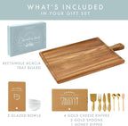 Charcuterie Board Set - Acacia Cheese Board Serving Tray with Accessories - House Warming Gifts for New Home, Bridal Shower & Wedding Gift, Birthday Gifts for Women