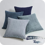 Topfinel Decorative Throw Pillow Covers Cushion Cases, Set of 4 Soft Velvet Modern Double-Sided Designs, Mix and Match for Home Decor, Pillow Inserts Not Included (12x12 inch, Blue)