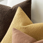 MIULEE 20x20 Inch Decorative Pillow Covers for Couch Bed Set of 2 Textured Boucle Neutral Winter Throw Pillows Gold Accent Solid Cushion Pillowcases Sofa Livingroom Home Decor