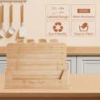 14.56"L x 11"W Bamboo Cutting Board Set of 4 - Wood Cutting Board Set with Holder, Chopping Boards Set with Food Icons, Juice Groove - Ideal for Meat, Fish, Bread, Vegetable, Fruit Chopping