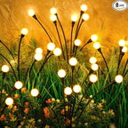 ASMAD Solar Lights Outdoor(8-Pack, 64 LEDs), Solar Garden Lights, Outdoor Decorations, Firefly Light for Patio Decor, Big Bulb, Unique Gifts for Women, Gifts for Grandma