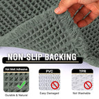 H.VERSAILTEX Upgraded Waffle Runner Rug Super Absorbent Bathroom Mats Non Slip Bath Rugs for Bathroom Floor Machine Washable Dry Fast Bathroom Rugs for Beside Tub, 24" x 72", Lichen