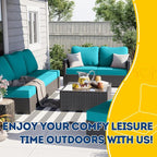 AAAAAcessories Outdoor Deep Seat Cushions, Waterproof, Fade-Resistant Patio Furniture Replacement Cushions, 23.5" x 25.5" x 5" + 23.5" x 19", Turquoise Blue
