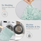 Walensee Large Bathroom Rug (24 x 40, Aqua) Extra Soft and Absorbent Shaggy Mat Machine Washable Microfiber for Bathroom, Non Slip Luxury Floor Mat With Rubber Back