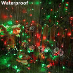 Joomer Battery Christmas Lights, 66ft 200LED Fairy Lights Battery Operated Timer 8 Modes Waterproof for Outdoor Home Garden Party Holiday Christmas Trees Decoration (Red Green)
