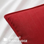 MIULEE Pack of 2 Christmas Red Decorative Lumbar Pillow Covers 12x20 Inch Soft Chenille Luxurious Couch Throw Pillows Farmhouse Cushion Covers with Elegant Design for Sofa Bedroom Living Room Decor