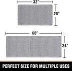 H.VERSAILTEX Waffle Bath Mat Super Absorbent Bathroom Mats Non Slip Bath Rugs for Bathroom Floor Machine Washable Ultra Soft Bathroom Rugs for Beside Tub, (32 x 20 Plus 24 x 60 - Inches, Dove)