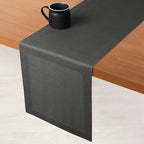 D'Moksha Homes Linen Charcoal Grey Table Runner 120 Inches Long - 100% Pure Linen Dining Table Runner 14 x 120 Inch for Fall, Autumn and Halloween - Machine Washable