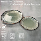 7.9-Inch Porcelain Plates Set, for Appetizer, Dinner Plates, Salad, Dessert, Snacks, Serving Plate Set of 6, Microwave and Dishwasher Safe, apply Home, Restaurant