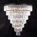 TOCHIC Large Crystal Chandelier for High Ceiling, 40 inch 7-Tier Modern Black Crystal Chandeliers Lighting Fixture, Round Light for Entryway Staircase Foyer Living Dining Room (Black, 40 Inches)