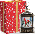 Christmas Snow Globe Water Glittering Cardinal with Music, USB Lined/Battery Operated Lighted Lantern for Christmas Festival Decoration Gifts