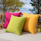 Kevin Textile Pack of 2 Outdoor Waterproof Pillow Covers - Decorative Farmhouse Throw for Patio, Tent, Bed, Sofa, Living Room - 18x18 Inch Sunflower Yellow