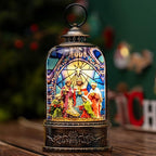 Christmas Snow Globe Swirling Glittering Nativity Scene with Music, USB Lined/Battery Operated Lighted Water Lantern for Christmas Festival Decoration Gifts