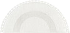 Savi Home Half Circle Bohemian Bathroom Rug with Handwoven Chrochet Border, Beautifully Handcrafted 100% Cotton Mat - 22x42, Half Round Boho Bedroom Rug, Boho Bathroom Décor, Machine Washable - White