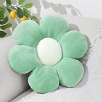 Six Petal Flower Pillow,Soft Daisy Shaped Throw Pillows Cushion Seating for Home Decorative Cute Flower Throw Pillow for Bed Sofa Couch (Green,15.7'')