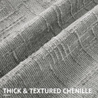 decorUhome Neutral Grey Chenille Throw Pillow Covers 26x26 Set of 2 Thick Textured Slubby Couch Pillow Covers Farmhouse Accent Modern Neutral Decorative Pillow Cases for Bed Sofa Living Room