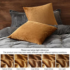 PHF Super Soft Velvet Euro Sham, 26"x 26",No Insert, 2 Pack Color Gradient Euro Pillow Covers, Ultra Cozy Pillow Covers for Luxurious Home Decorative, No Shedding, No Pilling, Brownish Camel