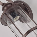 MICSIU 2 Pack Outdoor Wall Lantern Lights, 13.75 Inch Outside Porch Light Fixture with Clear Seedy Glass, Oil Rubbed Bronze Exterior Wall Lights for House, Front Door, Entryway, Pathway