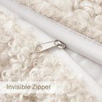 MIULEE Pack of 2 Lumbar Faux Fur Throw Pillow Covers 12x20 Inch Neutral White Boucle Decorative Sherpa Pillow Covers Fuzzy Accent Soft Sheepskin Fleece for Boho Home Decor Sofa Living Room Bed Chair