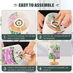 Table Lamp Flying Hummingbird Nature Tropical Orchid Flower Jungle Leaves Nightstand Lamp with Wood Base Fabric Lamp Shade Bedside Desk Lamp for Living Room Bedroom Kids Room Office