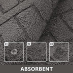 hicorfe Indoor Doormat,Front Back Door Mat Rubber Backing Non Slip Door Mats 20"x59" Absorbent Resist Dirt Entrance Doormat Inside Floor Mats Entryway Washable Low-Profile for Patio,Garden（Grey）