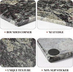 Koville Natural Marble Cutting Board for Kitchen Counter, 12" x 8" x 0.4" Real Stone Slab Marble Cheese Board for Home Decor, Granite Pastry Boards Granite Cutting Boards Candle Plate - Black Fantasy