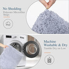 Walensee Large Bathroom Rug (24 x 36, Growing Blue) Extra Soft and Absorbent Shaggy Bath Mat Machine Washable Microfiber Non Slip Luxury Floor Mat
