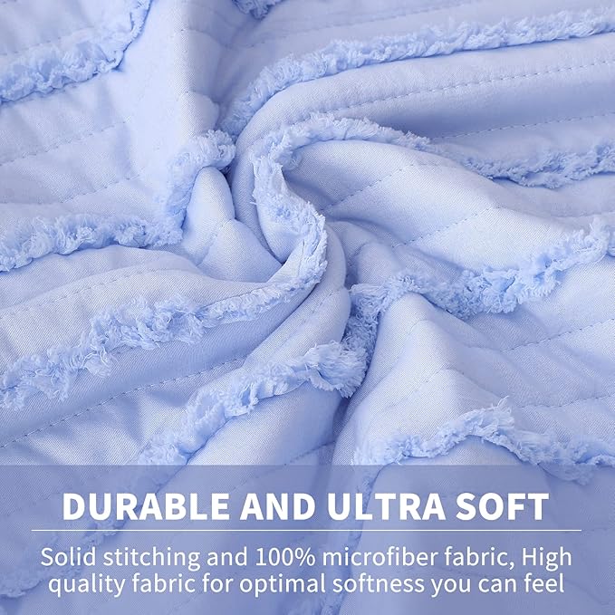 BOSOWOS Standard Size Pillow Shams Set of 2, Ultra Soft Breathable 20 x 26 Inches Pillow Case Envelope Closure, Microfiber Farmhouse Bed Pillowcases for Easy Care, Light Cornflower Blue