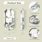 WORHE Natural Marble Vanity Tray Luxury Oval Stone Trays for Jewelry Perfume Candle, Calacatta Viola Decorative Dish for Bathroom,Bedroom,Dresser Countertop Storage Organizer for Home Decor (WH059)