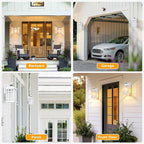 White Dusk to Dawn Outdoor Lighting, Modern Exterior Lighting Fixtures with Motion Sensor 4 Modes, Patio Lights Outside Waterproof for House, Garden, Front Porch, Brightness Distance Adjustable