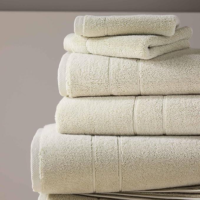 Brooklinen Super-Plush Turkish Cotton Hand Towels Set of 2 Cotton, 820 GSM, Highly Absorbent, Machine Washable, Perfect for Home & Bathroom (20"x30", Stone Beige)