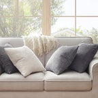 Topfinel Corduroy Throw Pillow Covers Pack of 2 Gray 16"x16" No Insert with Hidden Zipper | Decorative Cushion Covers for Fall, Halloween, Thanksgiving, Christmas
