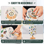 Table Lamp Watercolor Insect Beetle Pattern Nightstand Lamp with Wood Base Fabric Lamp Shade Bedside Desk Lamp for Living Room Bedroom Kids Room Office