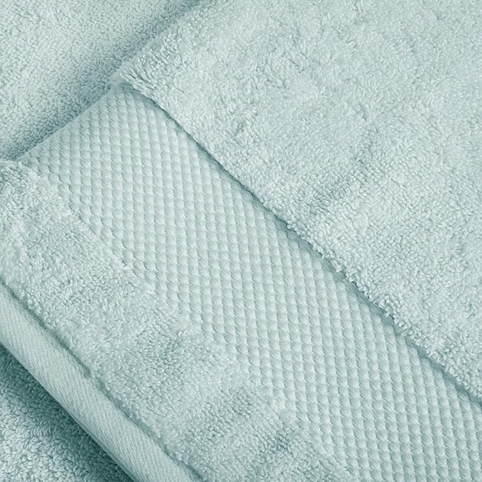 BIOWEAVES 100% Organic Cotton Bath Sheet Set of 2 | Soft Oversized Bath Towels | 700 GSM Premium Bath Towel Sheet Set GOTS Certified - Seafoam