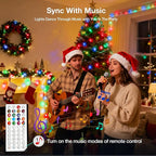 RGB Christmas Lights Outdoor, 164 FT 500 LED Color Changing String Lights with Remote & Timer, Music Sync Multiple Modes Waterproof Christmas Tree Light for Home Party Holiday Xmas Decoration