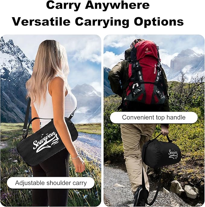 Waterproof Outdoor Blanket 82”X 55” Packable, Stadium Blankets for Camping with Fleece Lining, Large Windproof Emergency Throw Mat for Garss Picnic Hiking Road Trip, Machine Washable, Black 300GSM