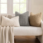 MIULEE Pack of 2 Throw Pillow Covers 24x24 Inch Neutral Khaki Faux Fur Decorative Sherpa Pillow Covers Fuzzy Accent Soft Sheepskin Fleece Cushion Cases for Boho Home Decor Couch Living Room Bed