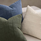 Woaboy Linen Check Throw Pillow Covers Set of 2 - Olive Green Farmhouse Modern Boho Vintage Christmas Decorative Cushion Covers for Sofa Couch Bedroom Living Room Decor 18x18 Inch