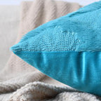 Set of 2 Soft Moroccan Throw Pillow Covers 20x20 Inch Plush Boho Decorative Pillow Cover Accent Cushion Case for Couch Sofa Bed, Teal