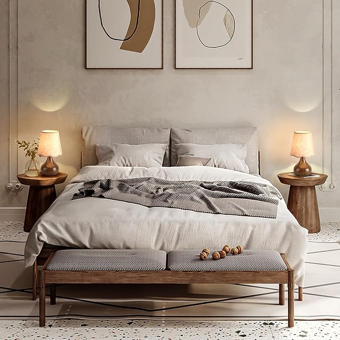 Wood Grain Small Table Lamp, Farmhouse Bedroom Lamps for Bedside Nightstand, Vintage Small Table Lamps for Small Spaces for Kitchen Counter, Home Office, Living Room, Kids Dorm, Bookshelf