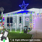 Christmas Lights Outdoor Waterproof, 8 Modes White String Lights for Bedroom Tree Patio Decor