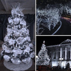 Upgrade Solar String Lights for Outside 2 Pack Total 180FT 500LED String Lights Outdoor with 8 Modes, IP65 Waterproof Outdoor Solar Twinkle Lights, Garden Tree Party Christmas Decorations, Cool White