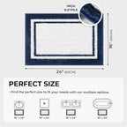GRANNY SAYS Microfiber Bathroom Rugs Non Slip Washable, Water Absorbent Bath Mats for Tub, Soft Bath Mats for Bathroom Floor & Shower, Bath Rug, 16" x 24", Navy Blue Bath Rugs