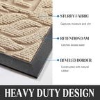 Yimobra Large Welcome Mat 60x36, Waterproof Non-Slip Outdoor Mats for Front Door Outside Entrance, Low-Profile Entryway Mat Indoor for Garage Patio, Beige
