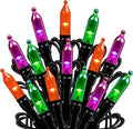 Dazzle Bright 200 LED Halloween Mini String Lights, 65 FT Connectable Waterproof 8 Modes Fairy Lights for Indoor Outdoor Patio Garden Holiday Party Decorations (Purple & Orange & Green)