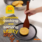 Riveira Premium Brown Bamboo Wooden Spoons for Cooking Set of 6 – Premium Brown Bamboo Wooden Cooking Utensils, Wooden Spatula, Wooden Spoon - Premium Quality Wooden Utensil Set for Non-Toxic Cooking