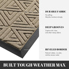 Yimobra Outdoor Mats for Front Door, Stops Mud & Dirt at Entrance, Fits Garage & Patio, All-Weather Waterproof Non Slip Outdoor Indoor Welcome Mat, 29.5x17 Beige